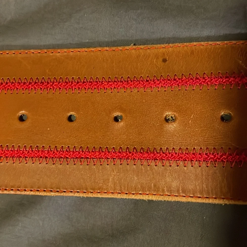 Christian Dior Brown with Red Stitching Belt - Picture 6 of 8
